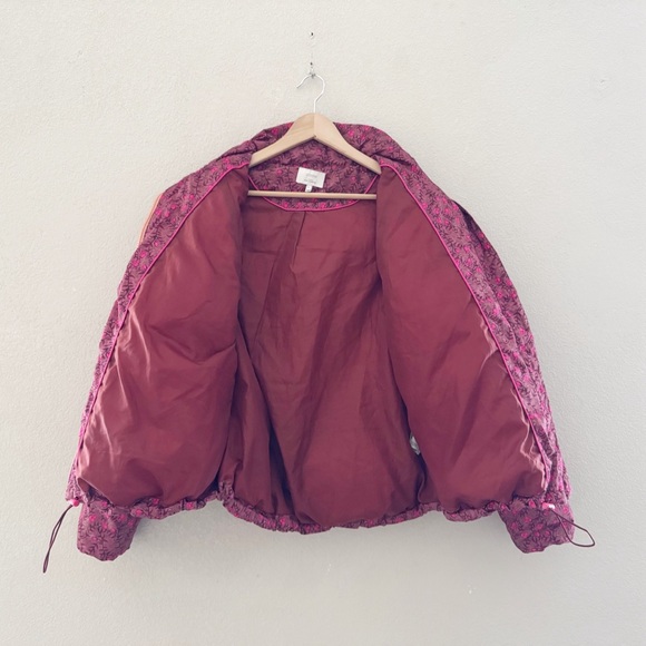 Anthropologie Numph Lillie Puffer Jacket XL Pink Floral Quilted - Picture 12 of 15